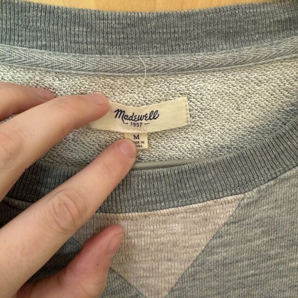 Madewell Gray Crewneck Sweatshirt Womens Medium - Picture 2 of 5